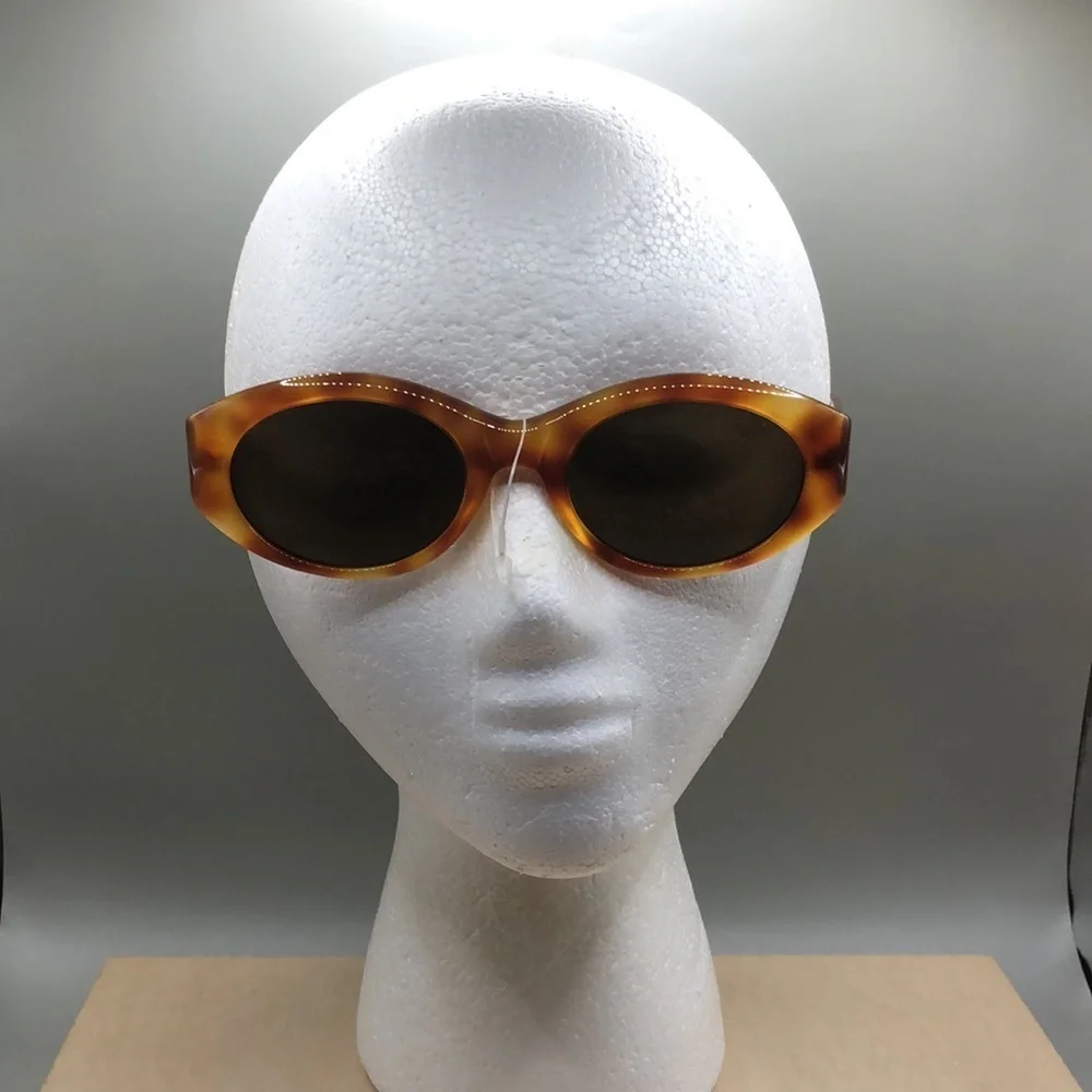 New old stock Egon Von Furstenberg sunglasses italy vintage MOD amber tortoise